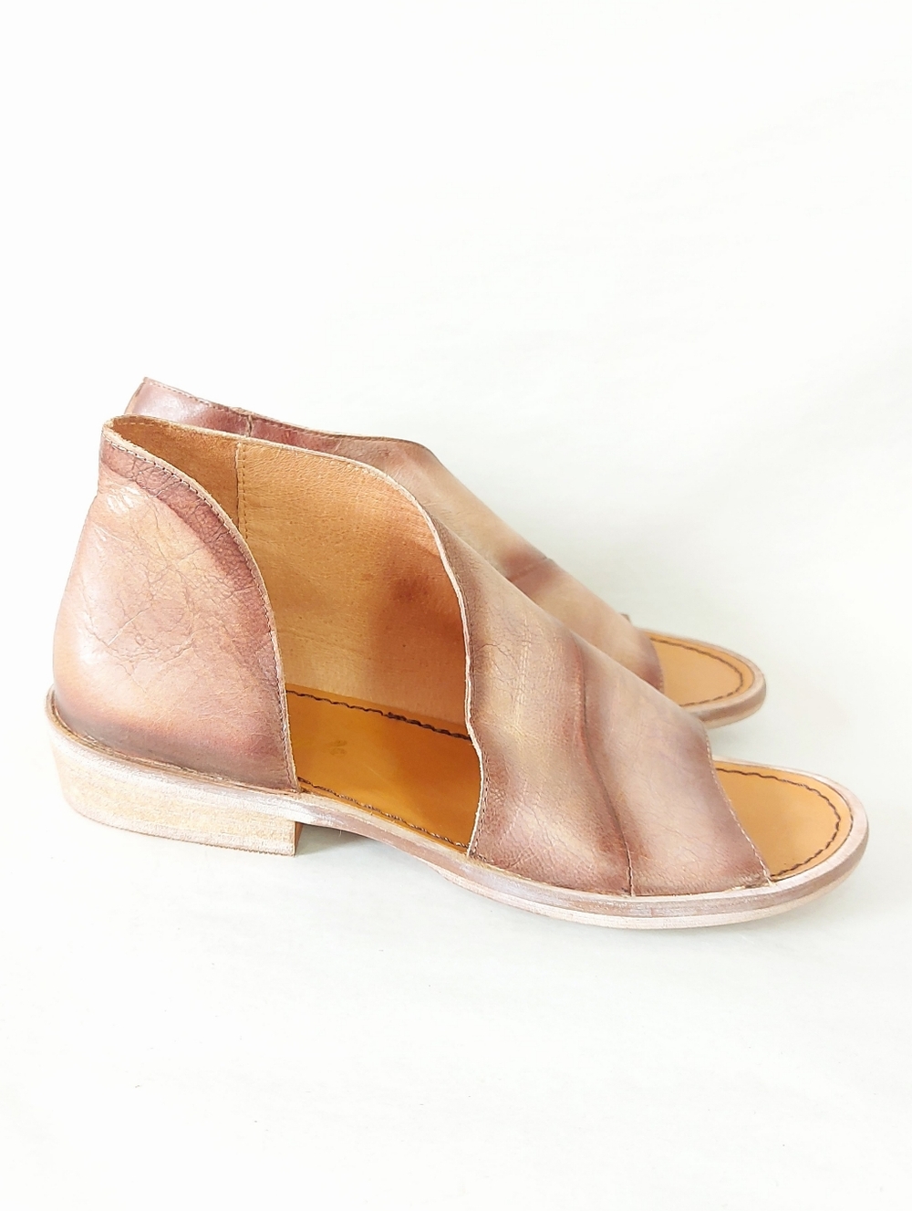 Free People Distressed Festival Open Toe Cut-out Mont Blanc Sandals Size 37 EU - Picture 2 of 7